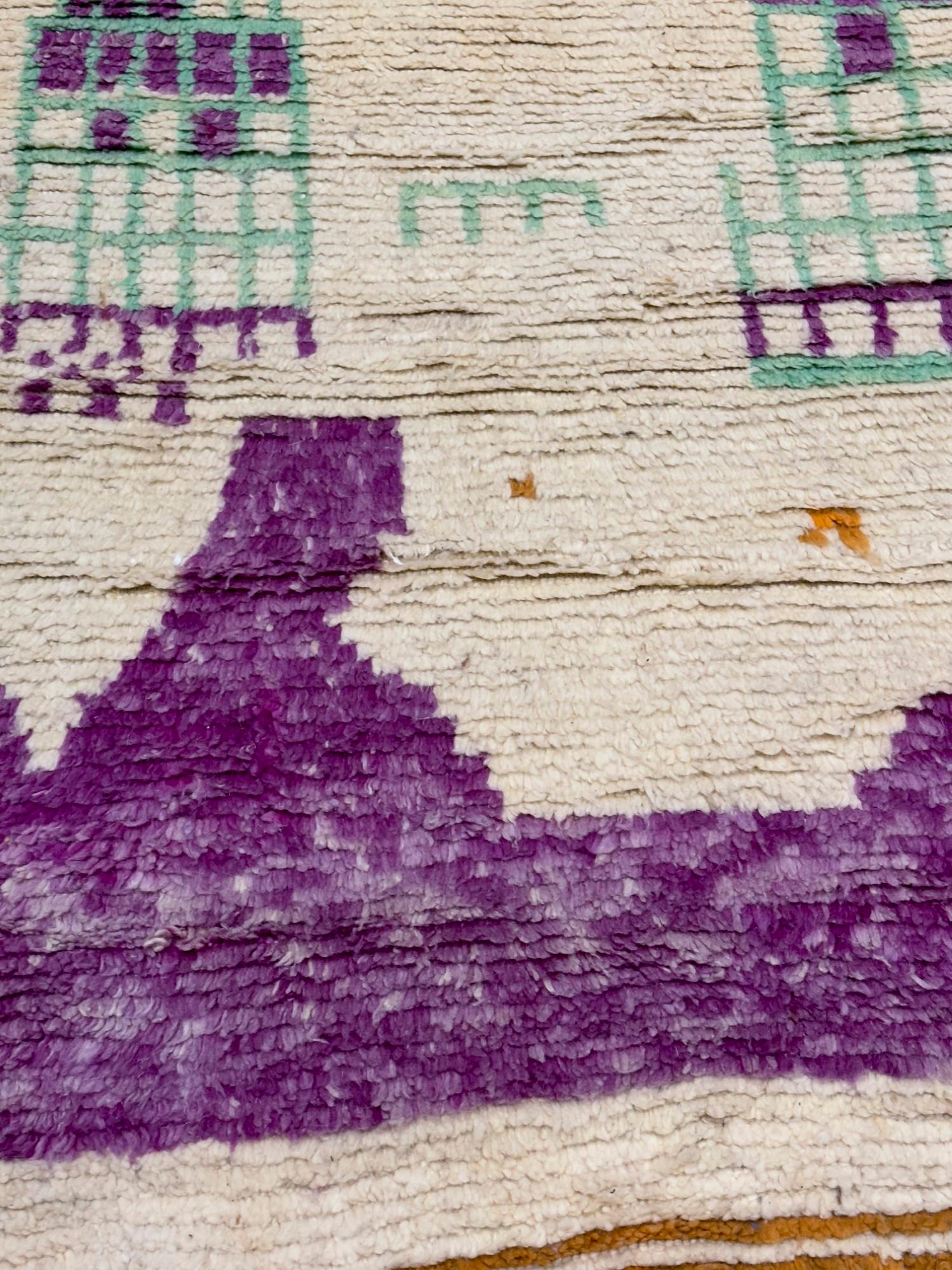 20ième siècle Tapis marocain vintage 6'5