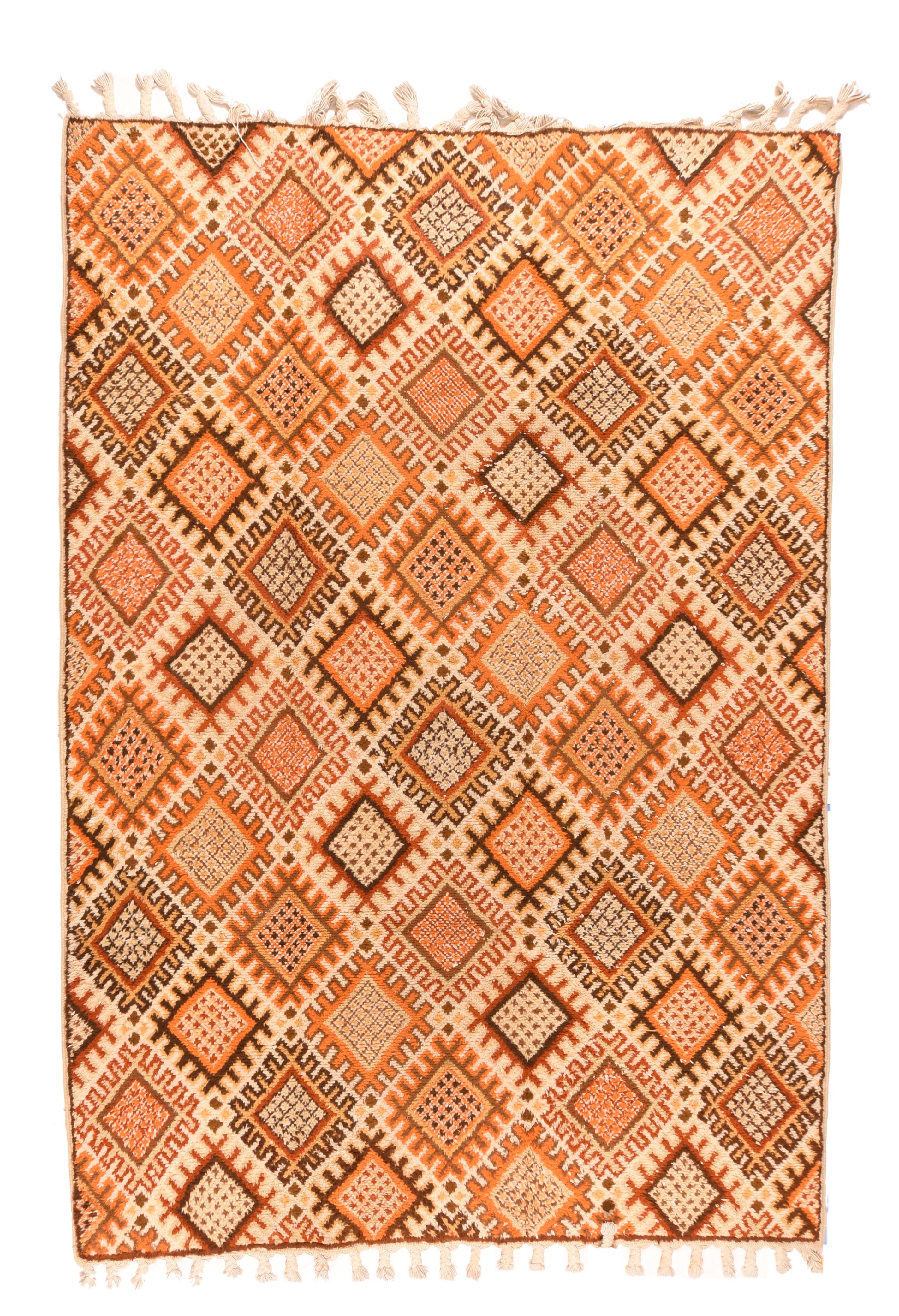 Vintage Marokkanischer Teppich 6'8'' x 9'9'' (Mitte des 20. Jahrhunderts) im Angebot