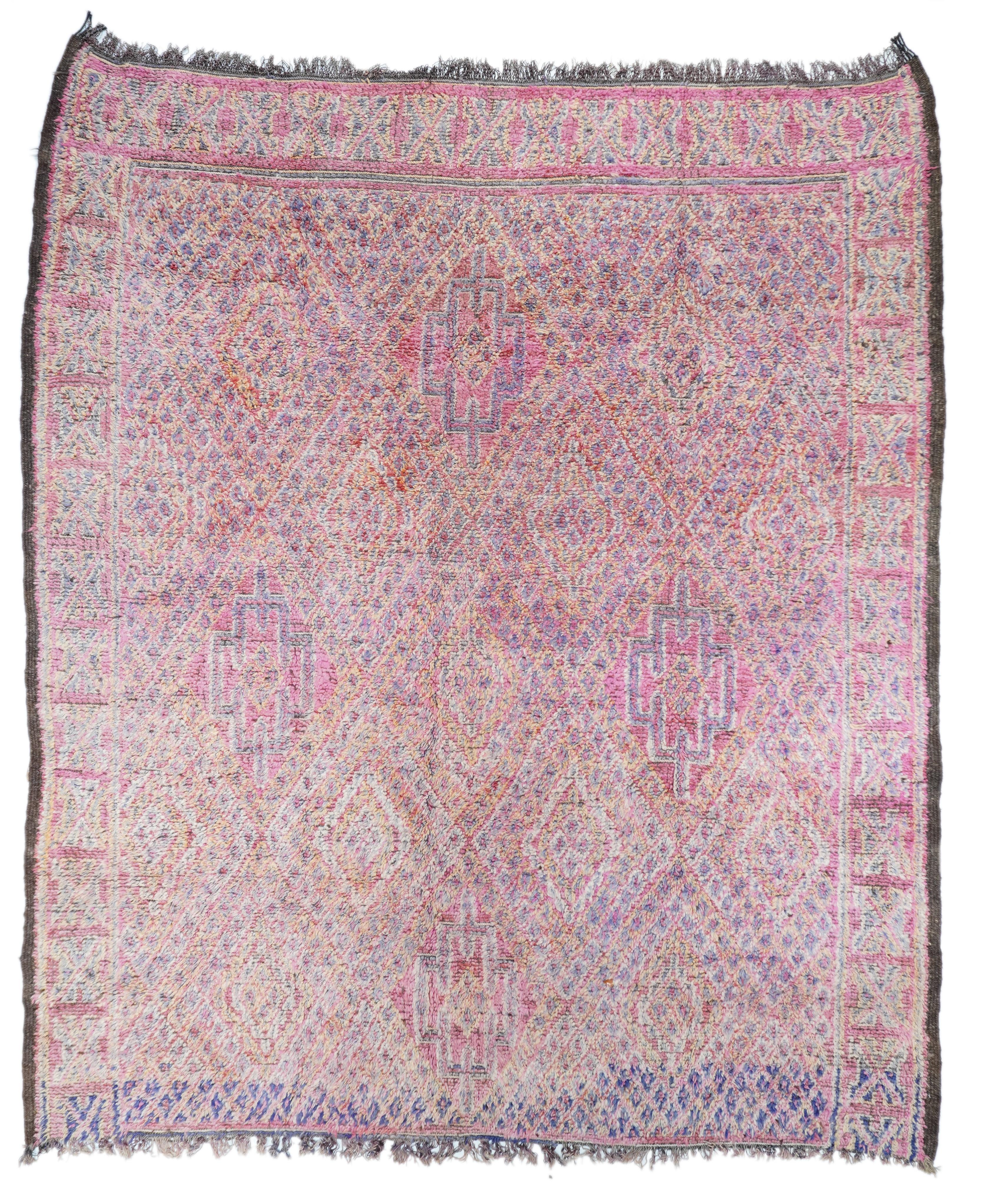 Marokkanischer Vintage-Teppich 7'8'' x 9' im Angebot