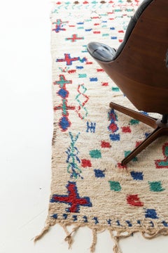 Alfombra marroquí vintage Azilal Tribu Colección Atlas