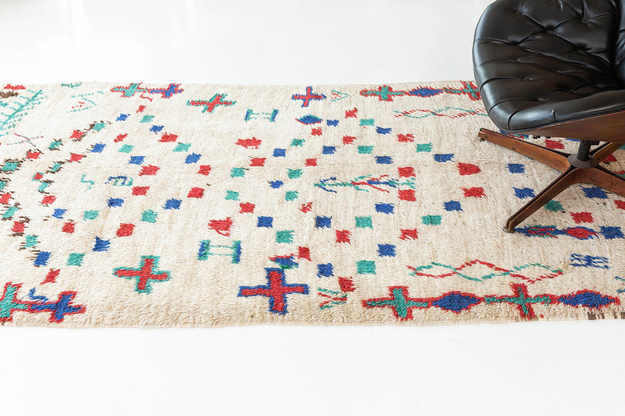 Hand-Knotted Vintage Moroccan Rug Azilal Tribe Atlas Collection For Sale