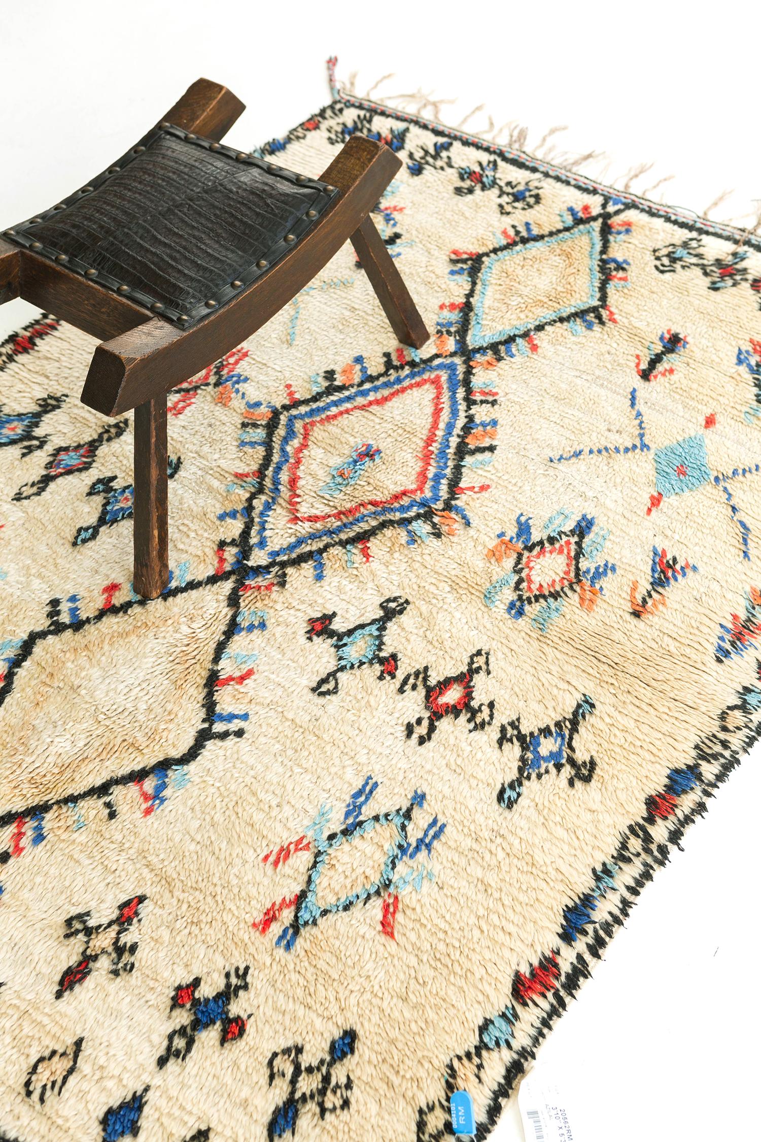 Marokkanischer Teppich aus der Atlas-Kollektion mit Azilal-Stamme (Mitte des 20. Jahrhunderts) im Angebot