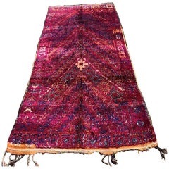 Vintage Moroccan Rug Beni Mguild, Berber Carpet Handmade