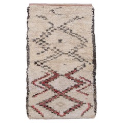 Tappeto marocchino vintage - Berber Diamond Lattice con morbidi accenti rossi