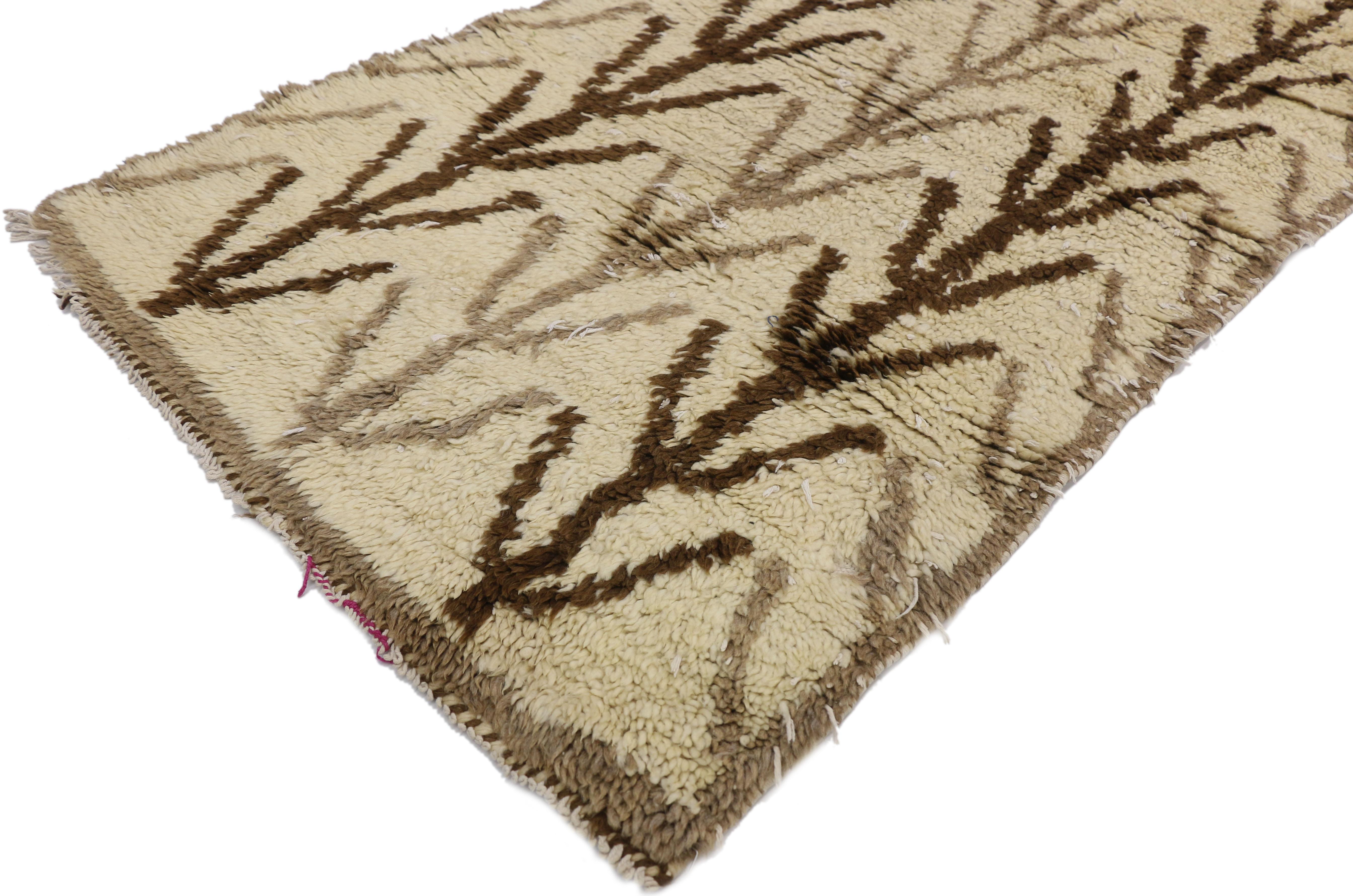 Mid-Century Modern Vintage Berber Moroccan Rug with Modern Style