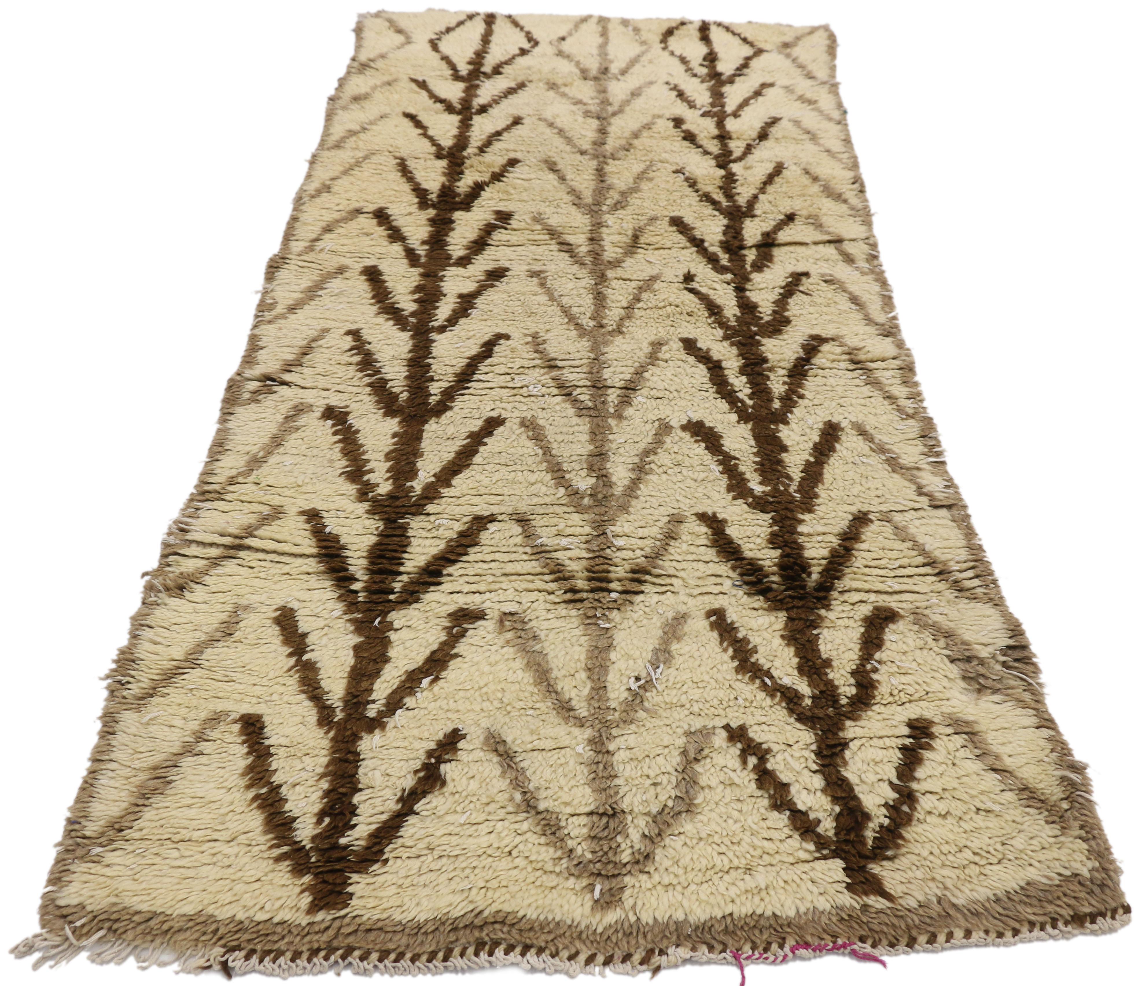 Hand-Knotted Vintage Berber Moroccan Rug with Modern Style