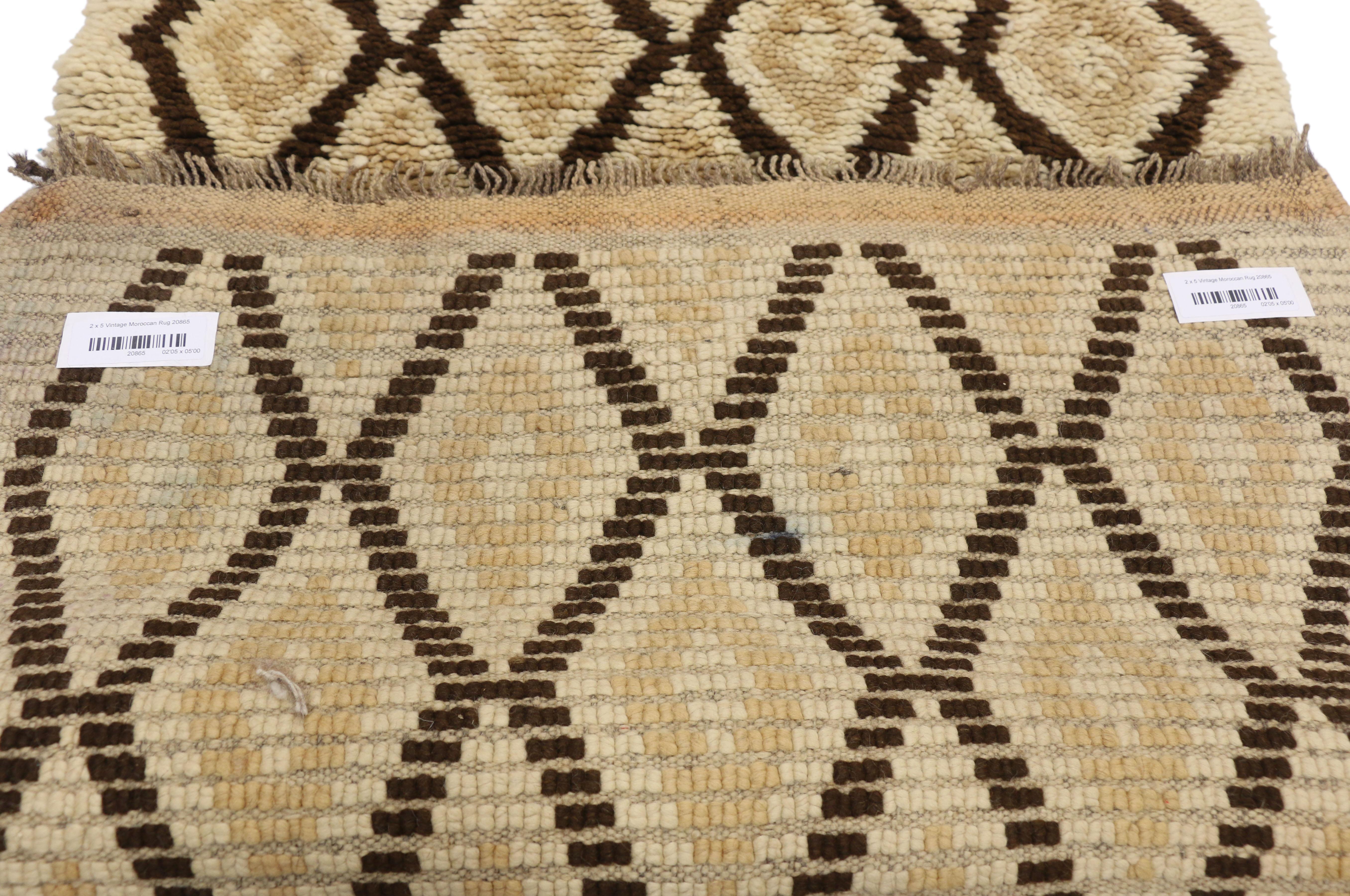 Wool Vintage Berber Moroccan Rug with Tribal Style