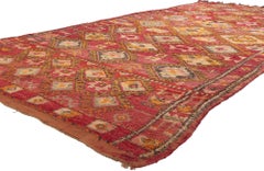 Vintage Boujad Moroccan Rug, Berber Mythology Meets Boho Chic Style