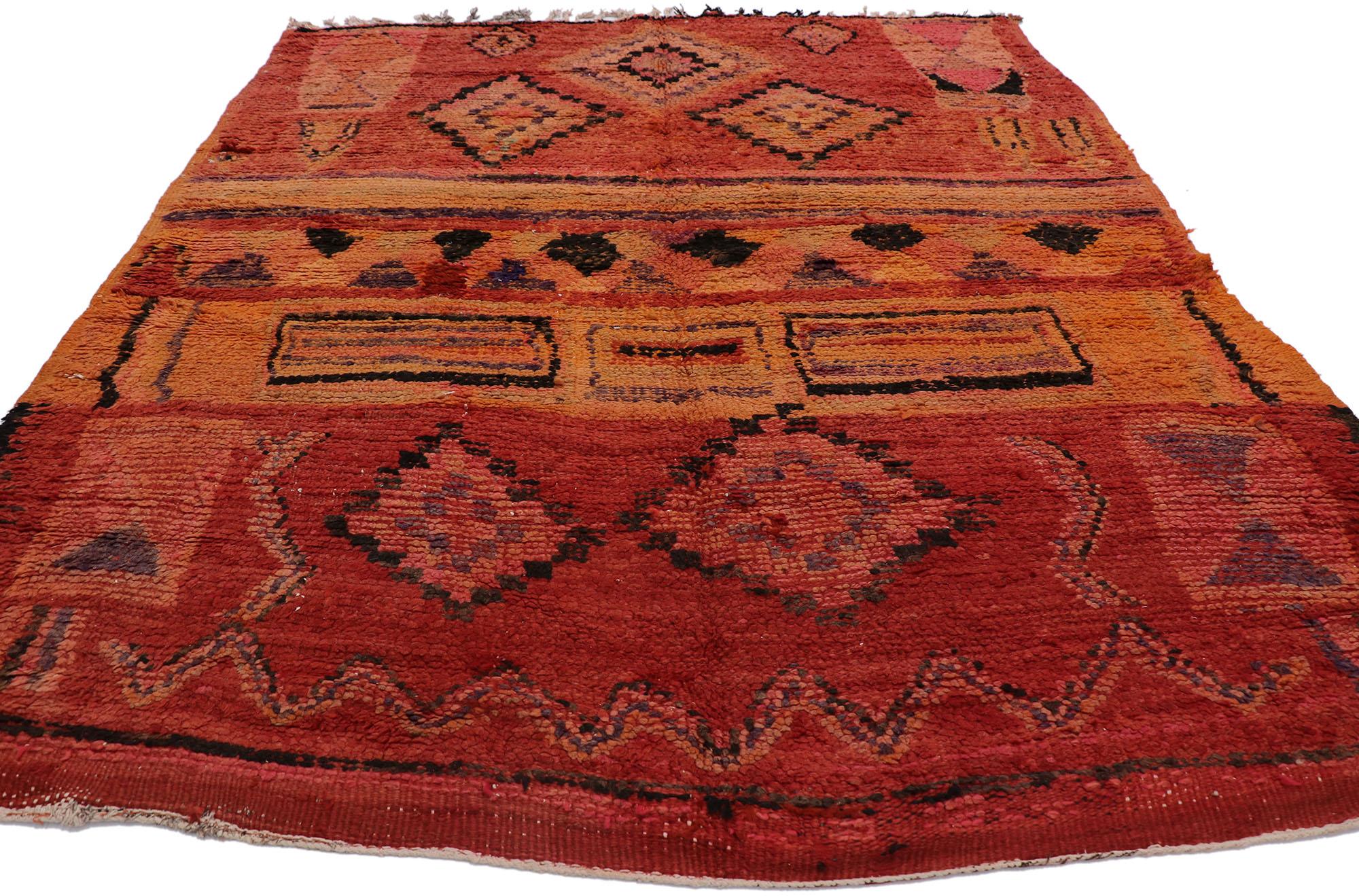 Tribal Vintage Moroccan Rug, Boho Chic Meets Wabi-Sabi  For Sale