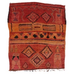 Marokkanischer Vintage-Teppich, Boho Chic Meets Wabi-Sabi 