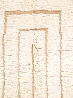Vintage Moroccan Rug by Berber Tribes of Morocco, cream color, off white, tan
