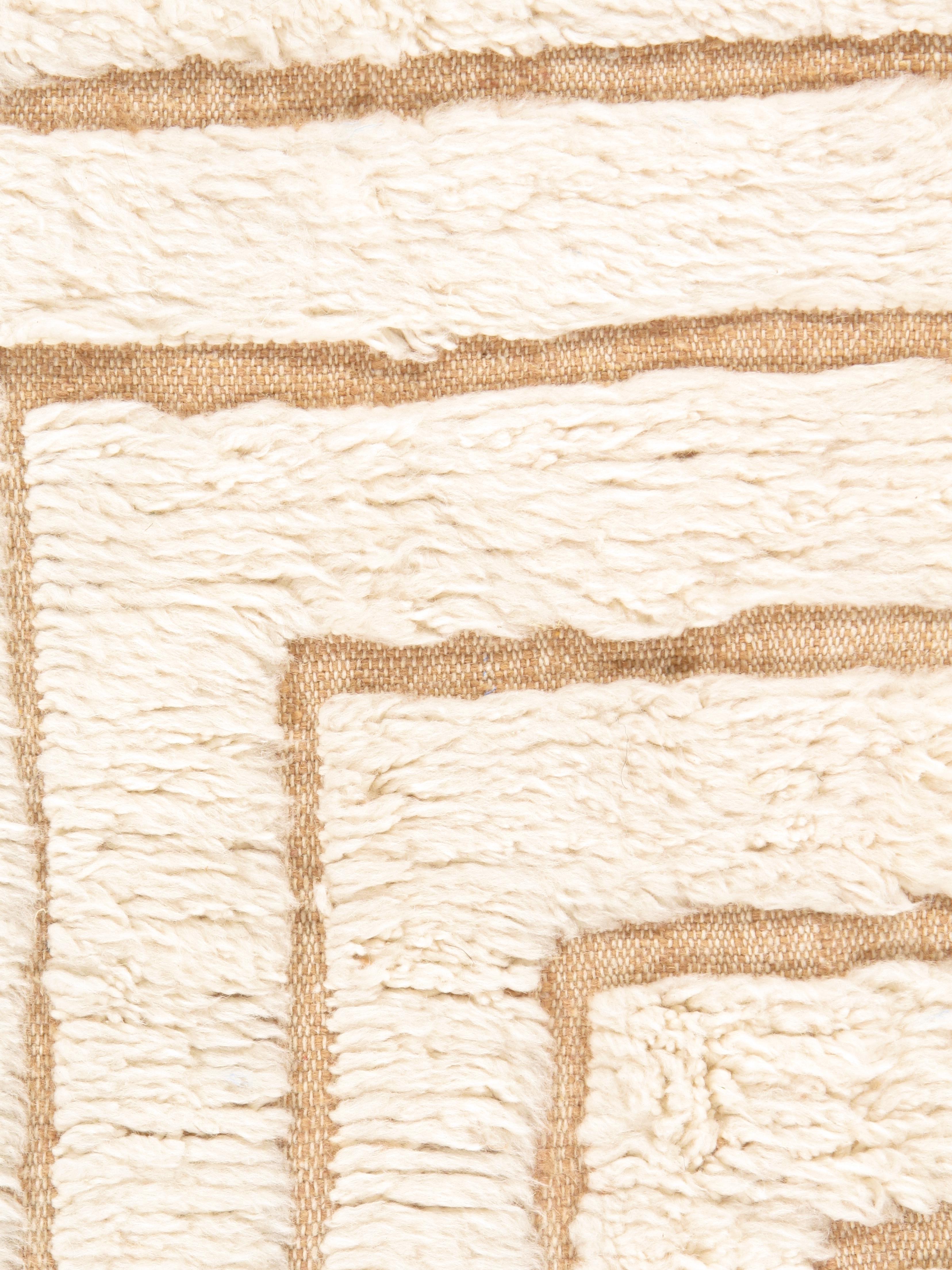 Alfombra marroquí vintage de Berber Tribes of Morocco, color crema, blanco hueso, tostado Anudado a mano en venta
