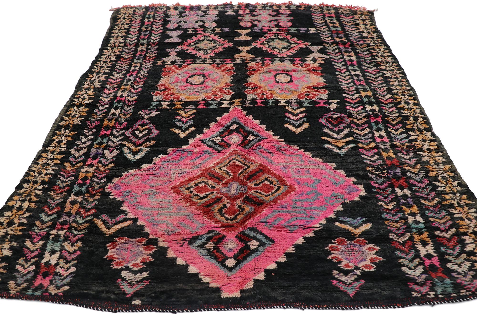 Bohemian Vintage Moroccan Rug by Berber Tribes of Morocco For Sale