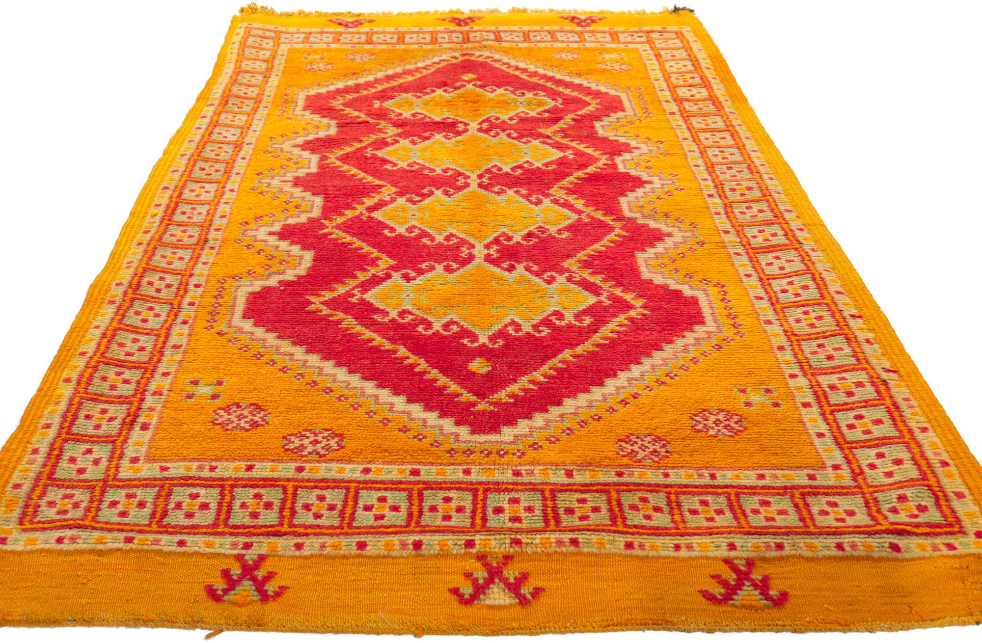 Tribal Vintage Moroccan Rug by Berber Tribes of Morocco For Sale