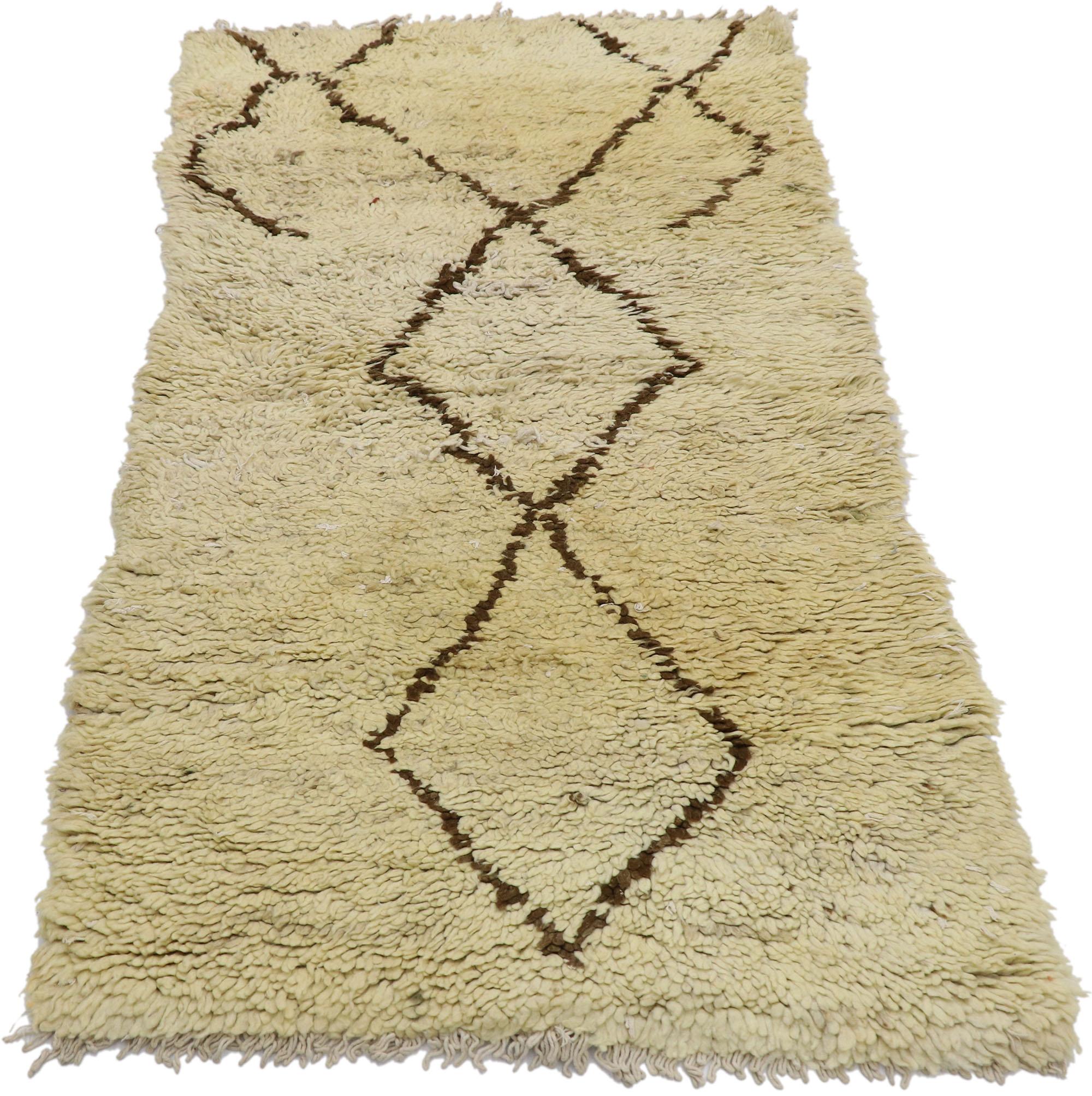 Rustic Vintage Moroccan Rug by Berber Tribes of Morocco For Sale