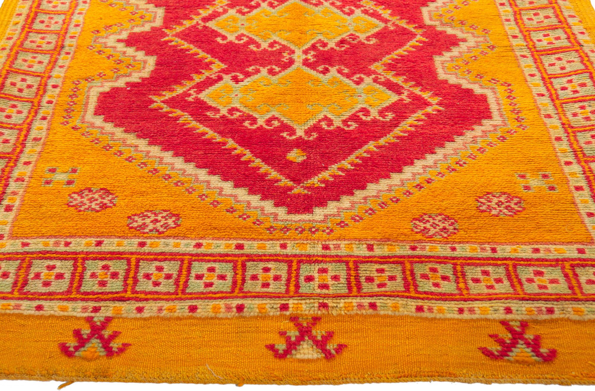 Hand-Knotted Vintage Moroccan Rug by Berber Tribes of Morocco For Sale
