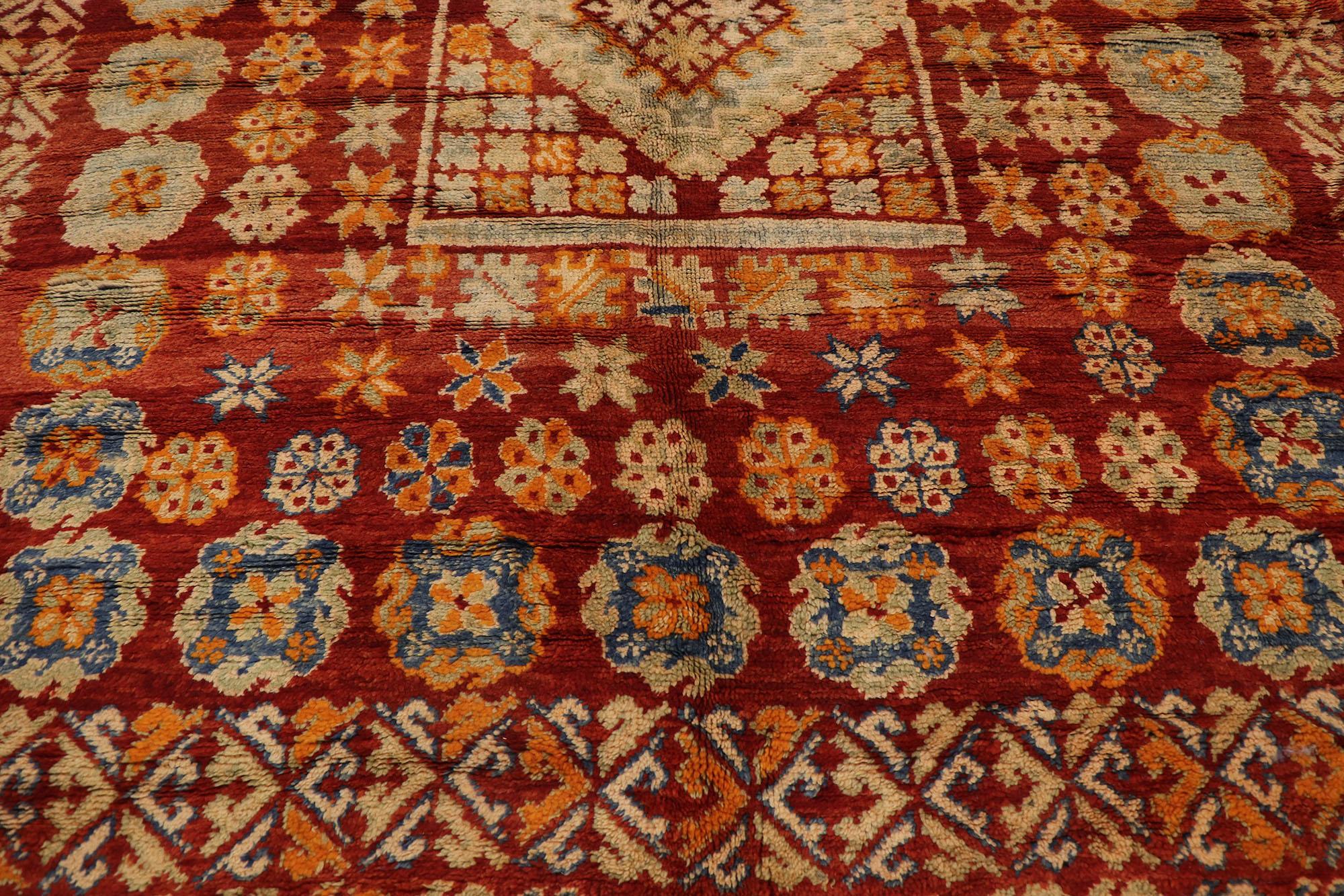 Vintage Moroccan Rug by Berber Tribes of Morocco In Good Condition For Sale In Dallas, TX