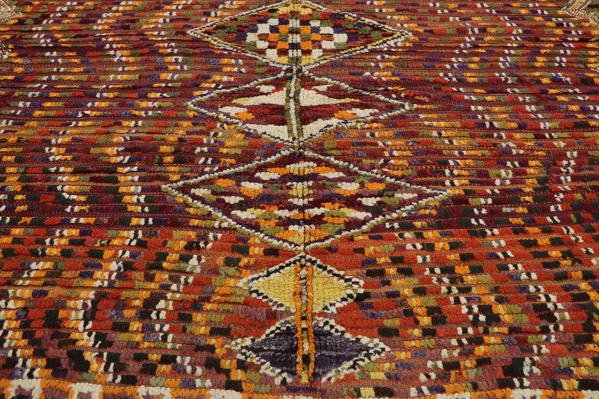 Vintage Moroccan Rug by Berber Tribes of Morocco In Good Condition For Sale In Dallas, TX