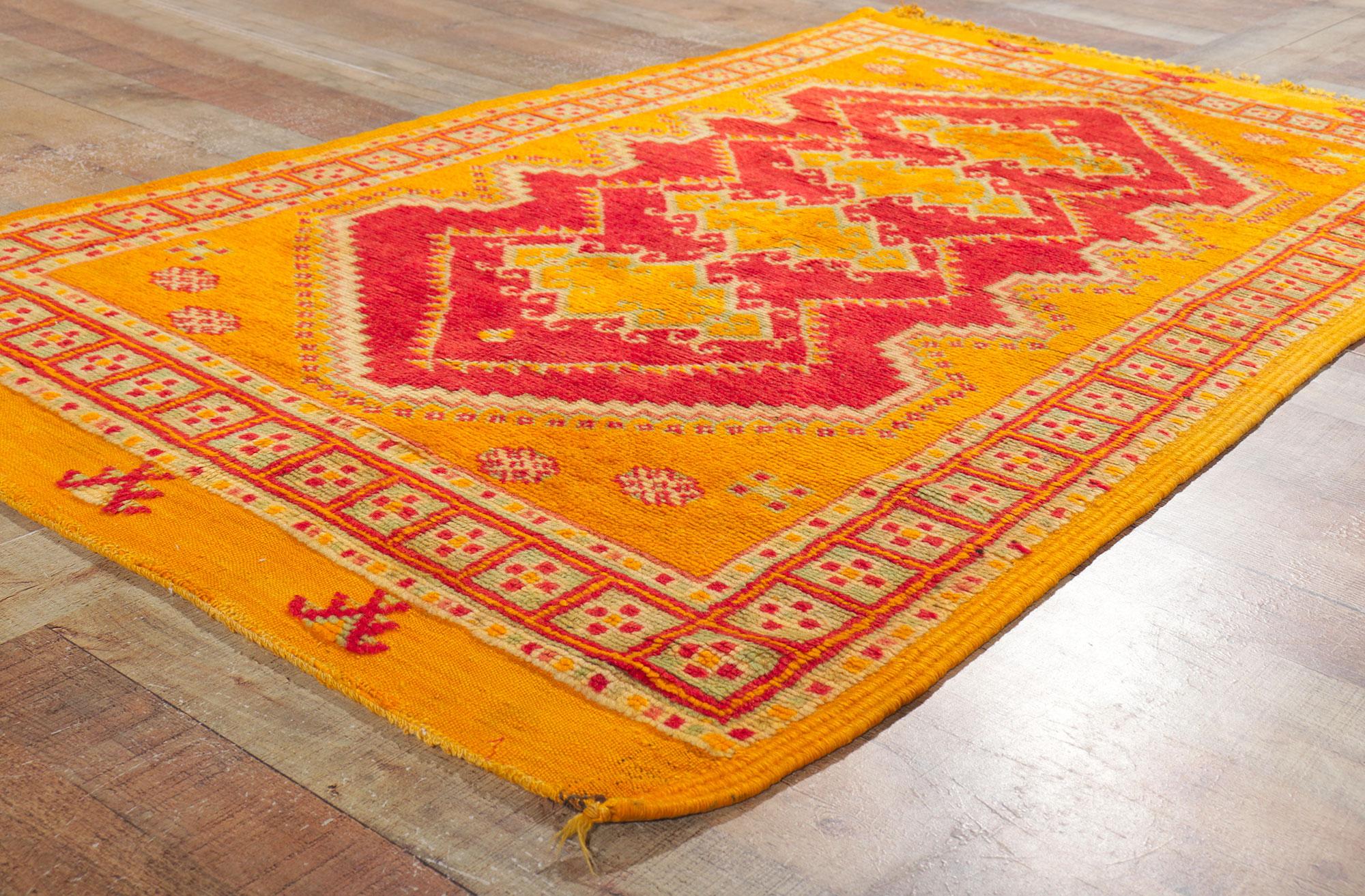 Wool Vintage Moroccan Rug by Berber Tribes of Morocco For Sale