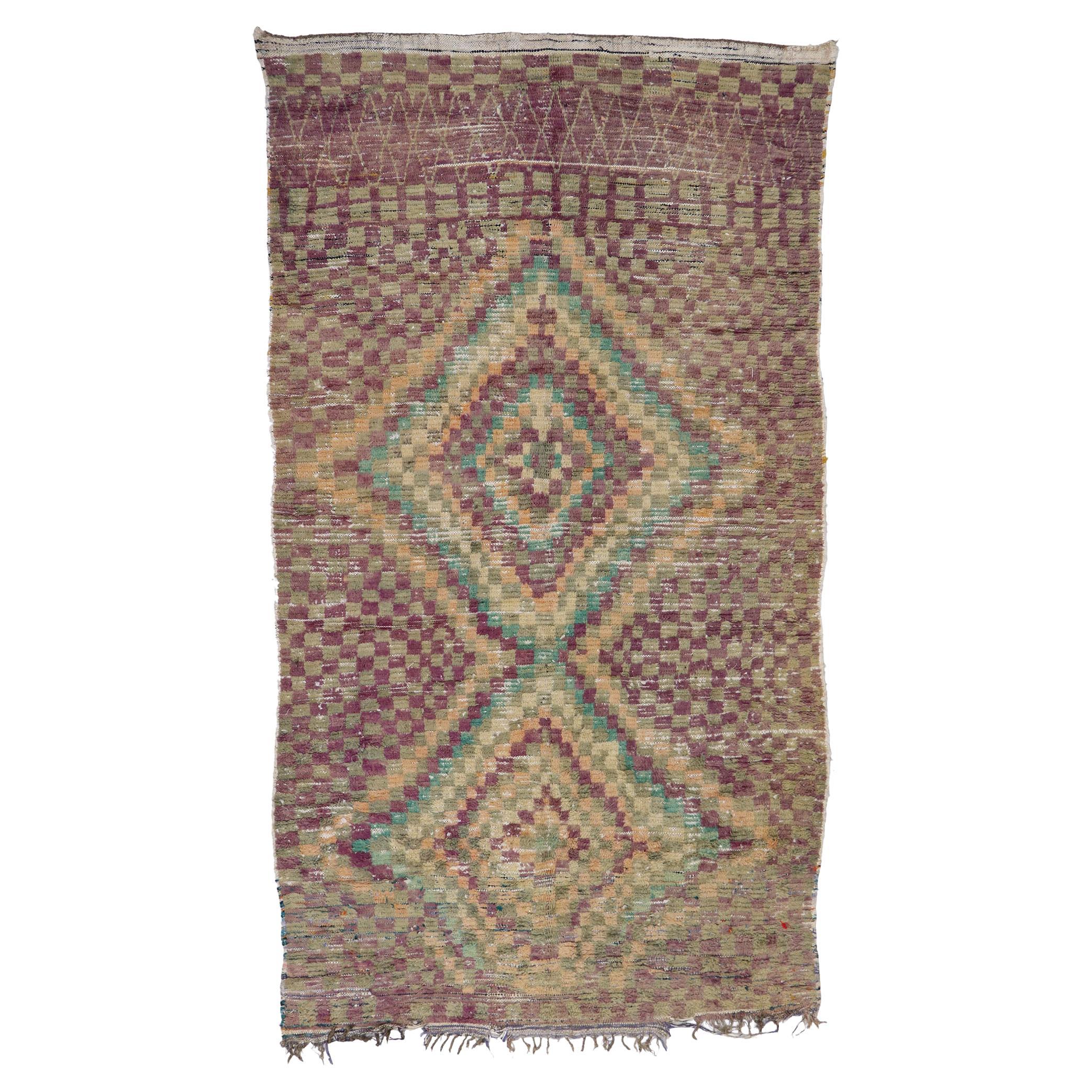 Marokkanischer Teppich im Vintage-Stil von Berberbesatz aus Marokko