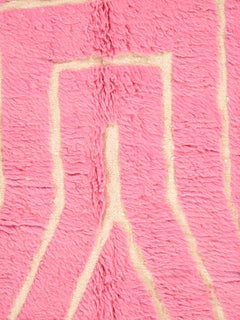 Marokkanischer Vintage-Teppich von Berber Tribes of Morocco, rosa Wolle und cremefarben
