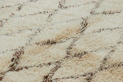 Vintage Moroccan Rug, Cream & Beige with Diamond Patterns - Rug & Kilim