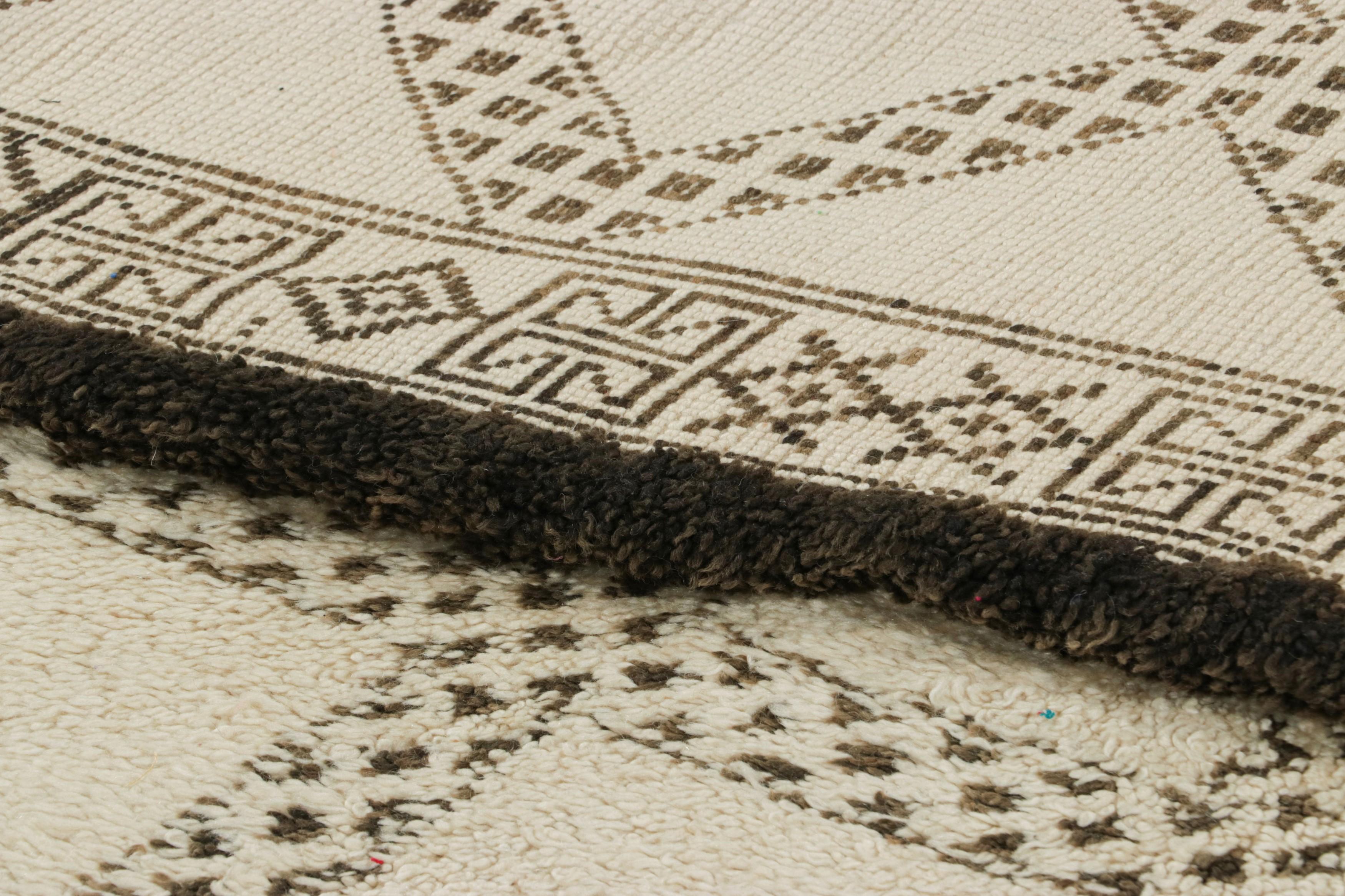 Vintage Marokkanischer Teppich, Creme & Schwarz mit Rautenmustern - Rug & Kilim im Angebot 1