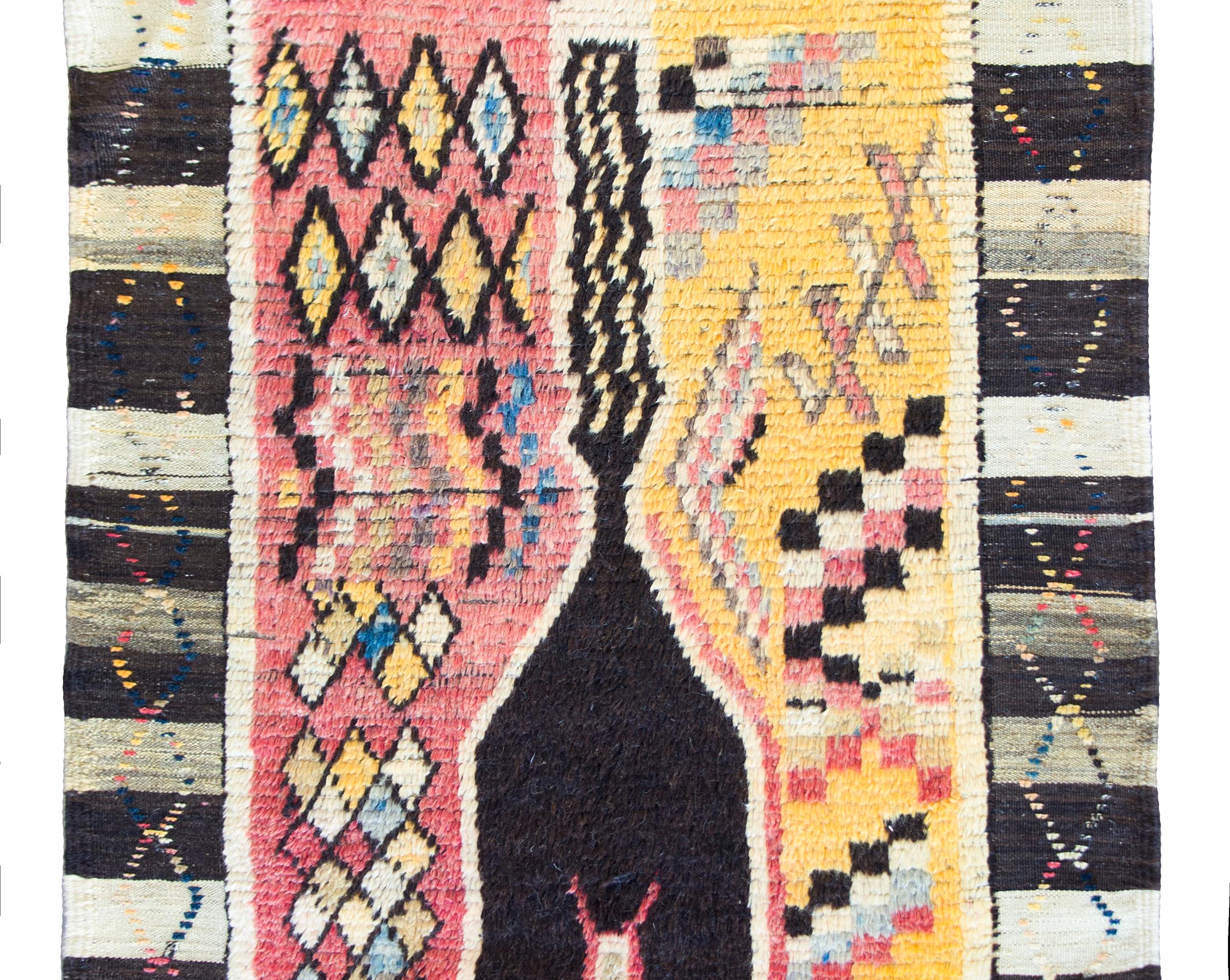 Marokkanischer Vintage-Teppich (Moderne der Mitte des Jahrhunderts) im Angebot