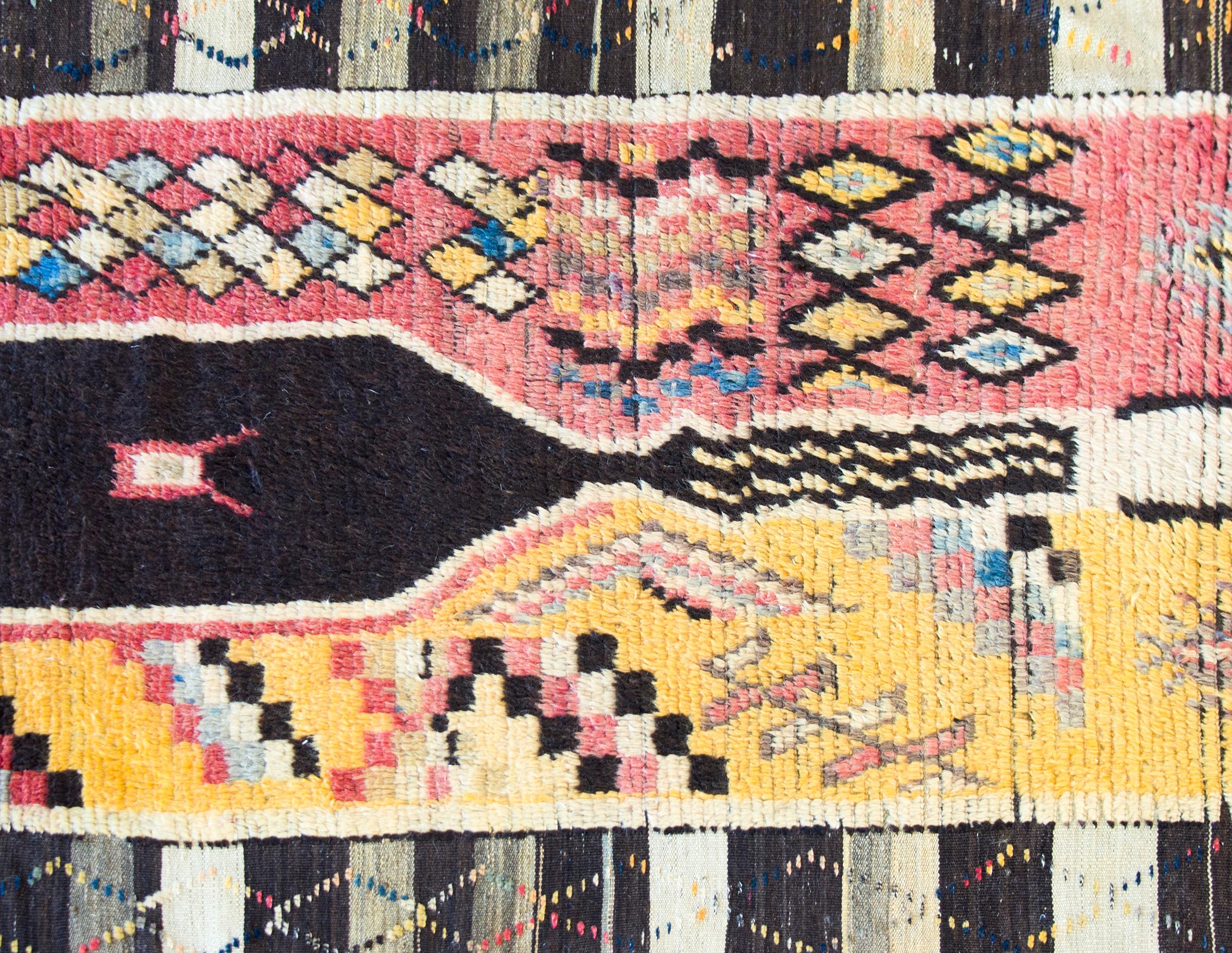 Hand-Knotted Vintage Moroccan Rug For Sale