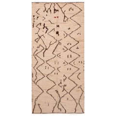 Tapis marocain géométrique tribal crème vintage 5' x 10'3"