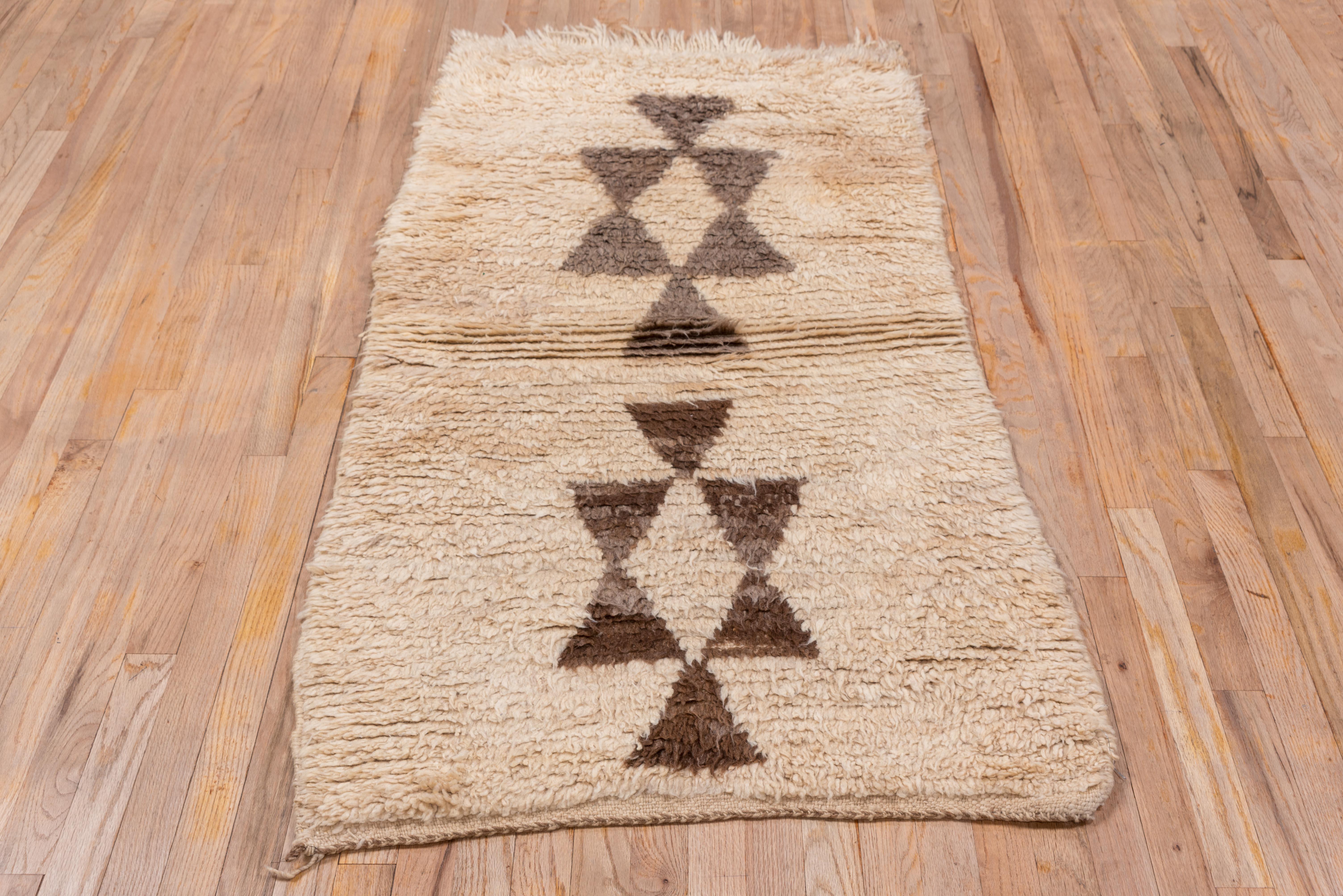 Alfombra Vintage Marroquí Patrón Tribal Geométrico - Crema Cálido Lana en venta