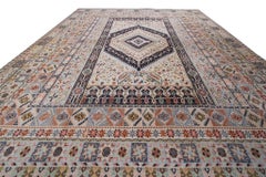 Vintage Moroccan Rug Geometric Unique Handmade Rug 12x15 Rare 361cmx447cm