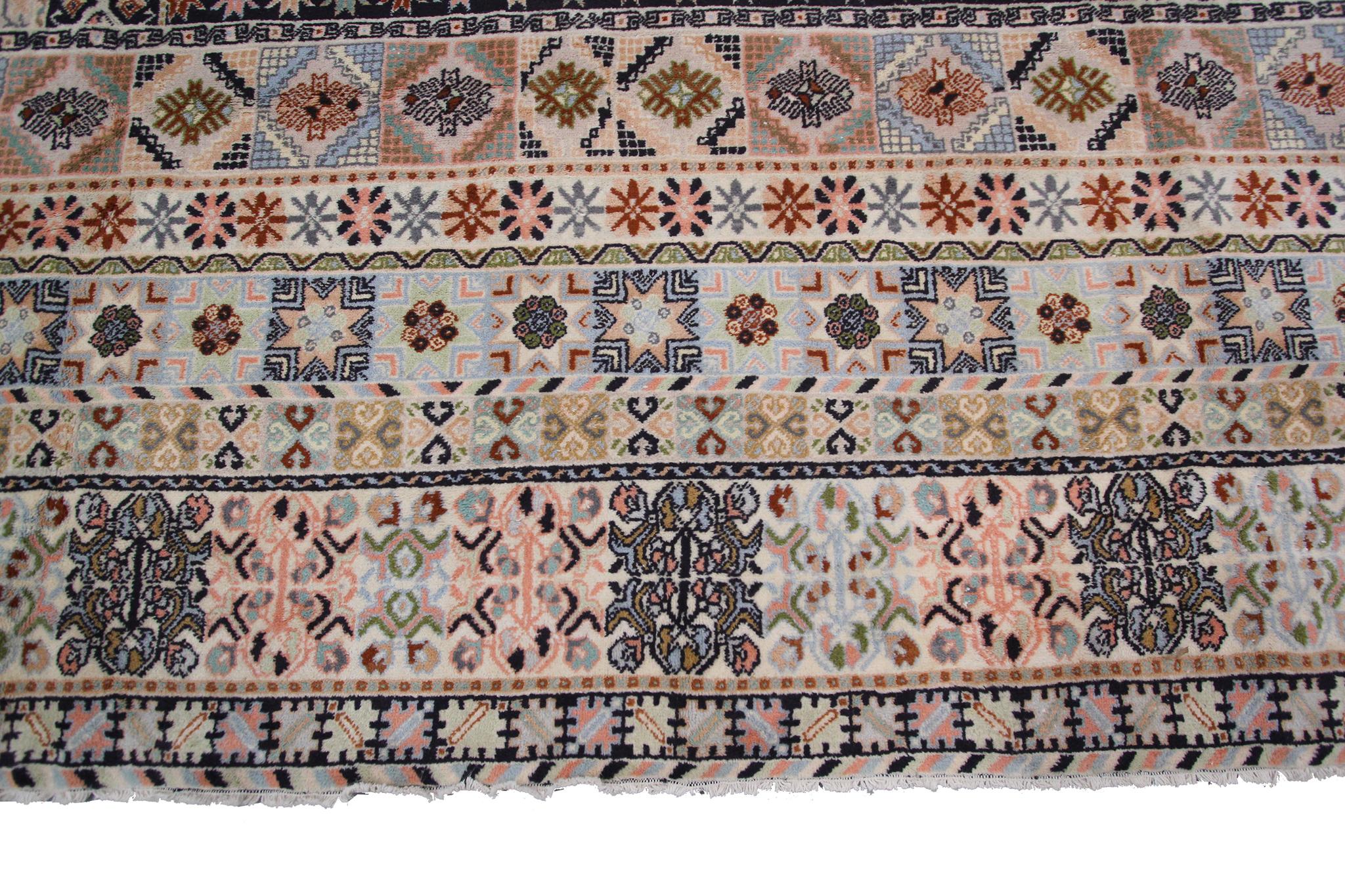 Tappeto marocchino vintage Geometrico Unico Tappeto fatto a mano 12x15 Raro 361cmx447cm In condizioni buone in vendita a New York, NY