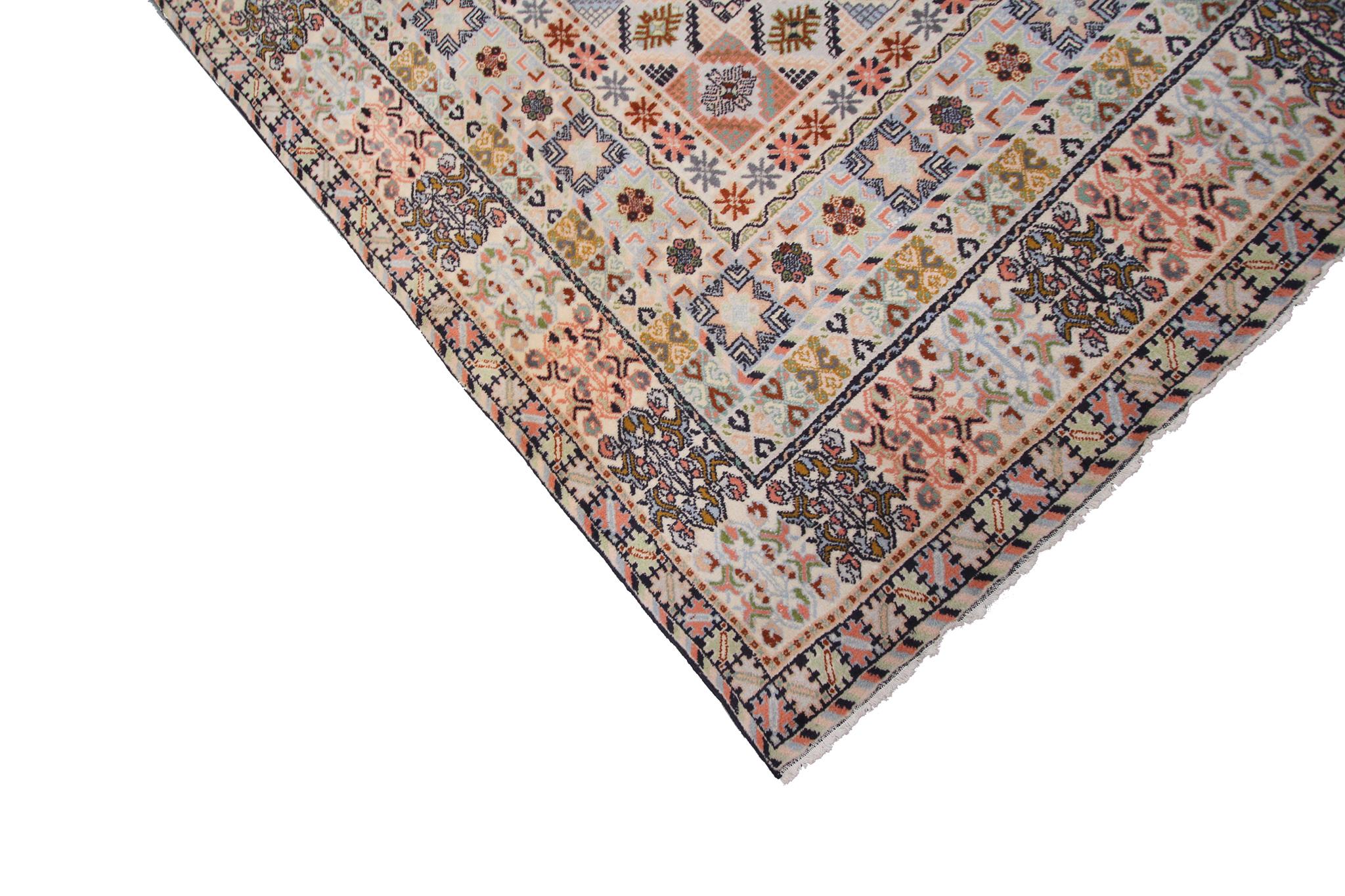 Marokkanischer geometrischer, einzigartiger, handgefertigter Vintage-Teppich 12x15, selten, 361 cmx447cm (Ende des 20. Jahrhunderts) im Angebot