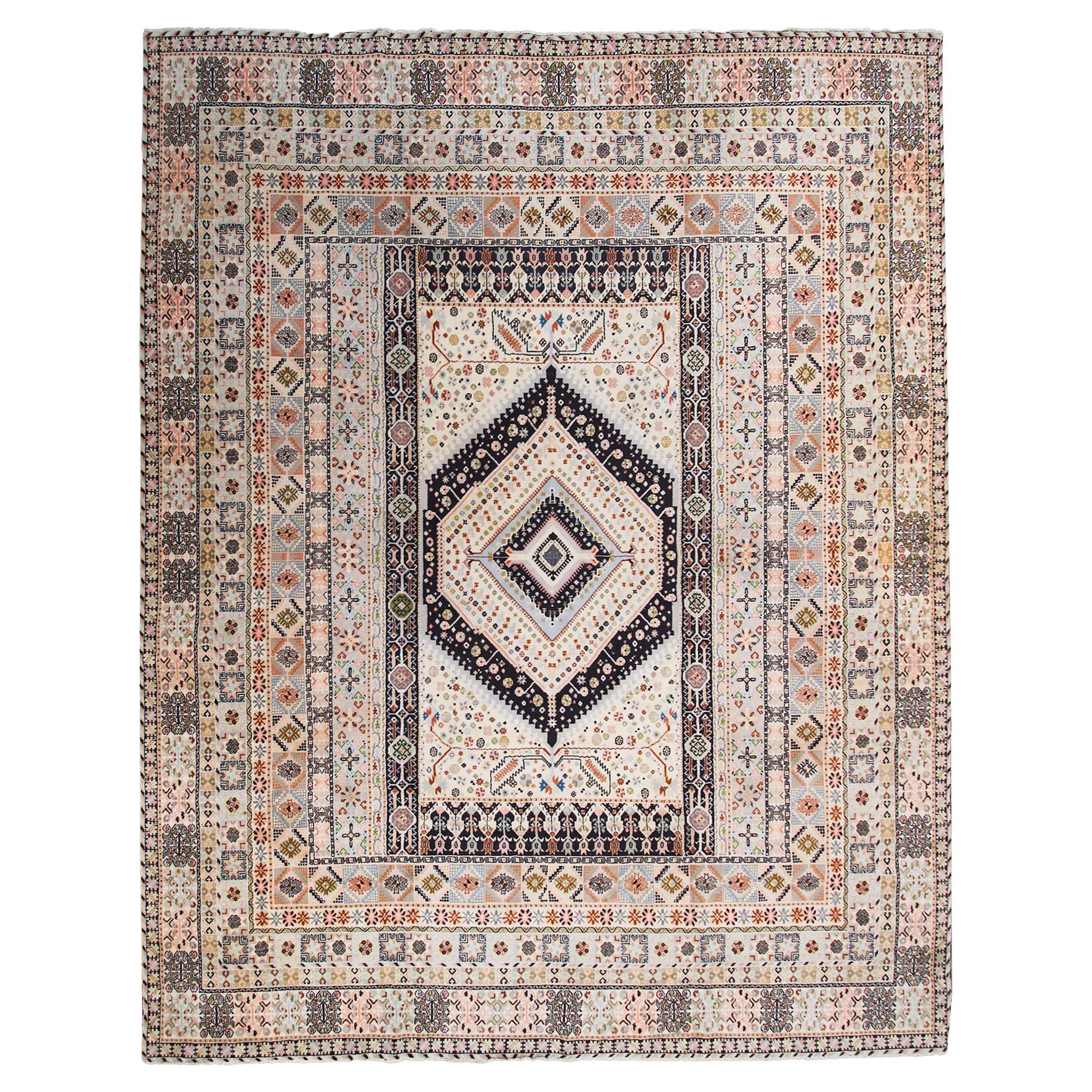 Marokkanischer geometrischer, einzigartiger, handgefertigter Vintage-Teppich 12x15, selten, 361 cmx447cm im Angebot