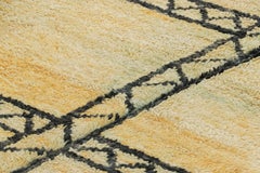 Vintage Moroccan Rug, Gold & Black with Geometric Patterns - Rug & Kilim
