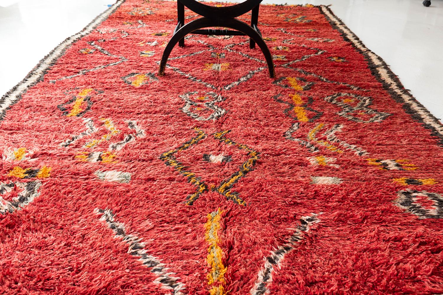 Wool Vintage Moroccan Rug High Atlas Collection For Sale