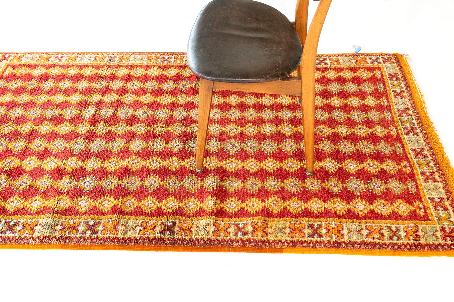 Vintage Moroccan Rug High Atlas Tribe In Good Condition For Sale In WEST HOLLYWOOD, CA