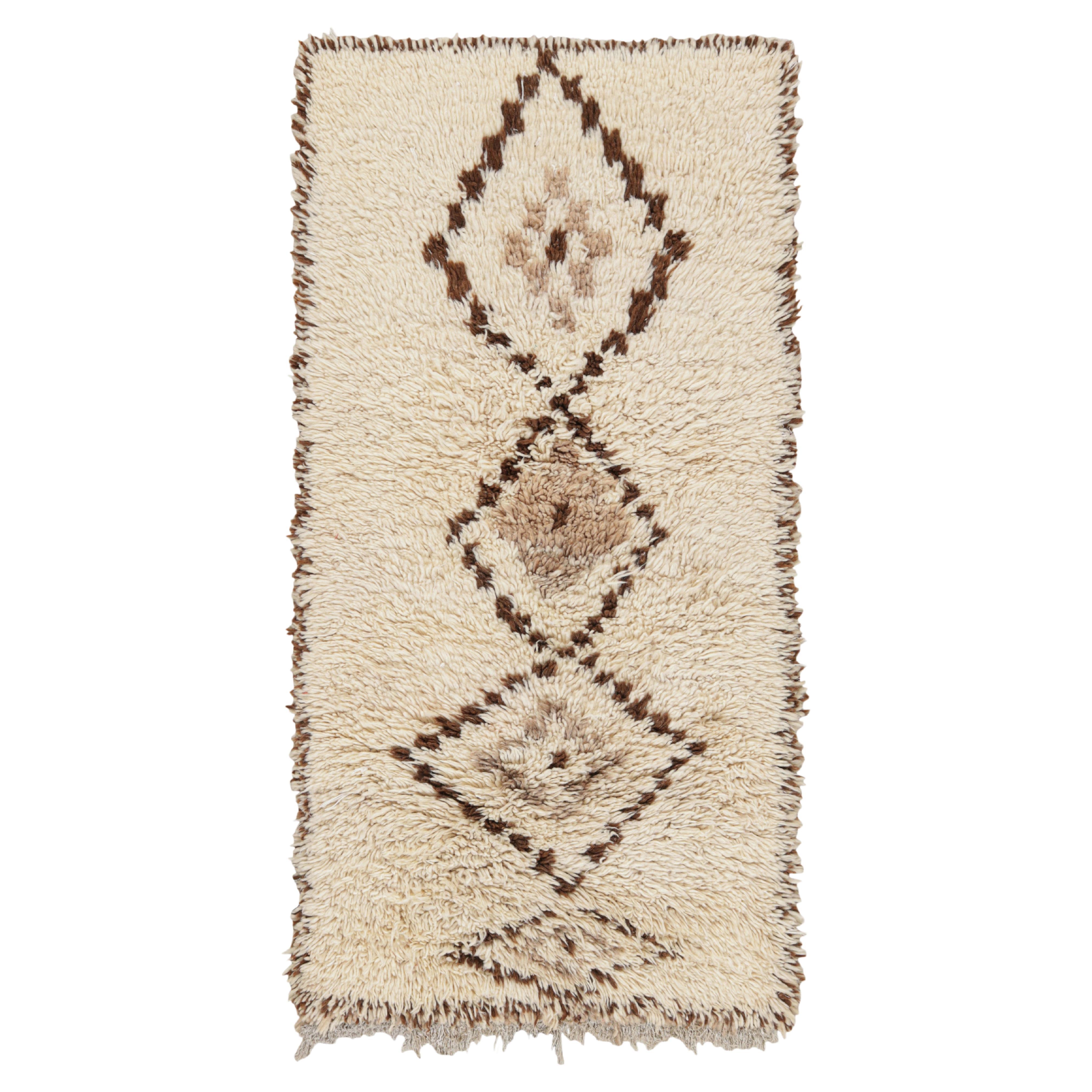 Vintage Moroccan Rug in Beige-Brown with Diamond Medallions, from Rug & Kilim