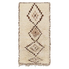 Tappeto marocchino vintage in beige-marrone con medaglioni a diamante, da Rug & Kilim