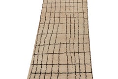 Vintage Moroccan rug in Beige with Brown Geometric Pattern, from Rug & Kilim