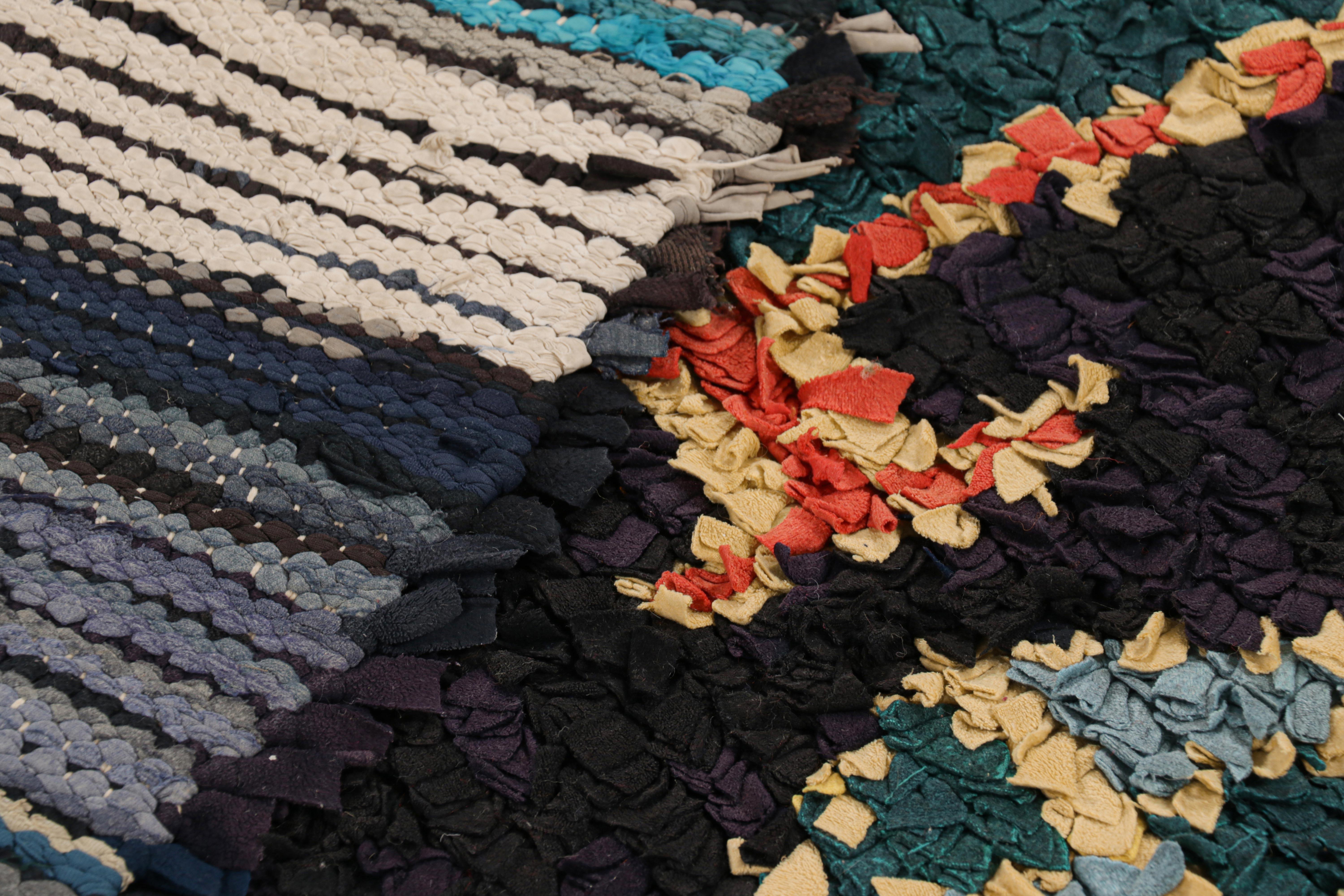 Vintage Moroccan Rug in Black with Geometric Medallions, from Rug & Kilim For Sale 1