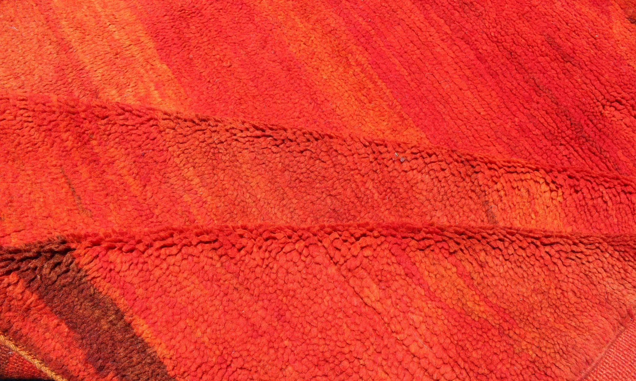 Vintage Moroccan Rug in Desert Red and Orange Colors  3