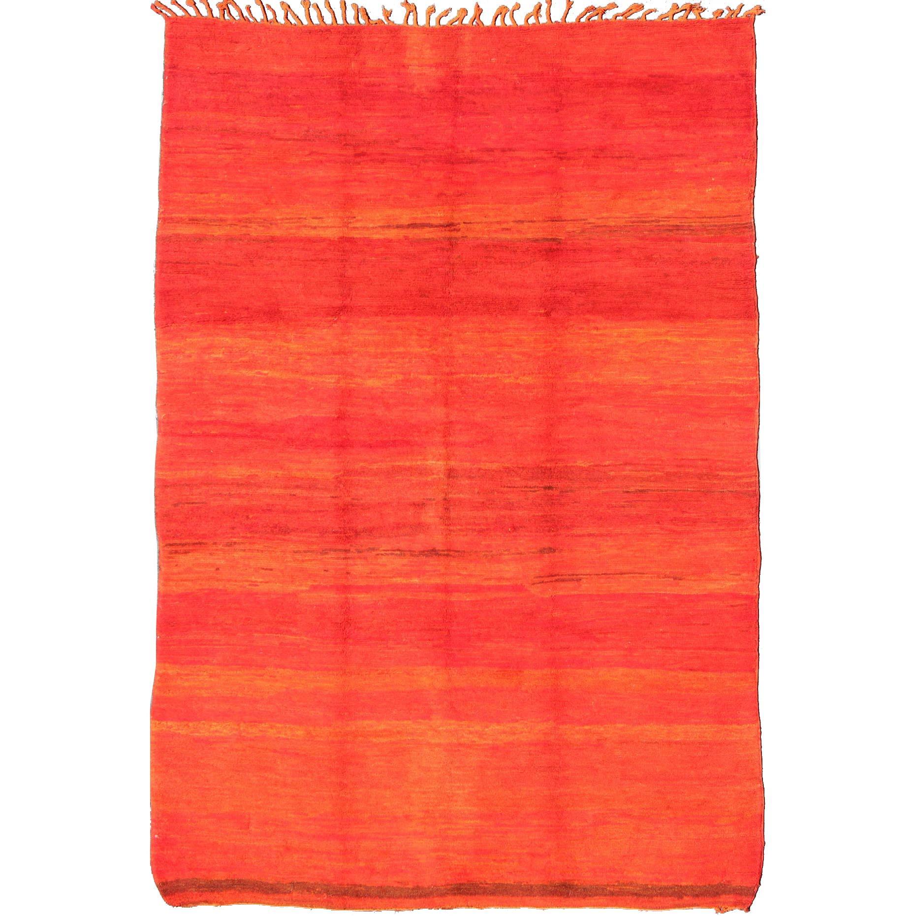 Vintage Moroccan Rug in Desert Red and Orange Colors 