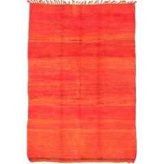Vintage Moroccan Rug in Desert Red and Orange Colors 
