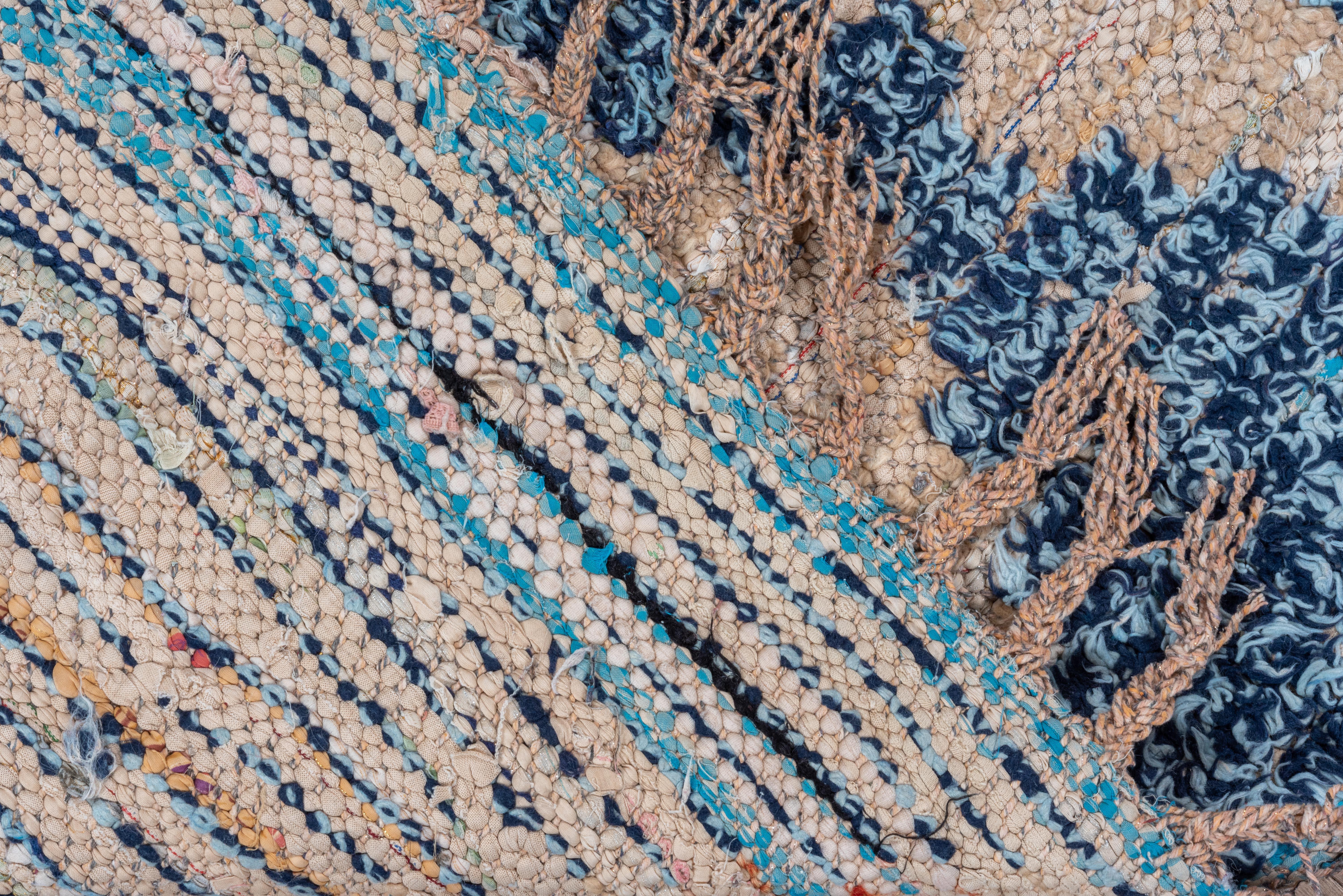 Vintage Moroccan Rug in Indigo with Diamond and Berber Star Motifs In Good Condition For Sale In New York, NY