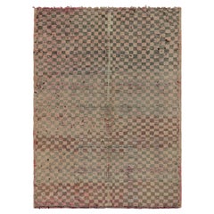 Vintage Moroccan Rug in Pink and Beige-Brown Geometric Pattern from Rug 
Kilim