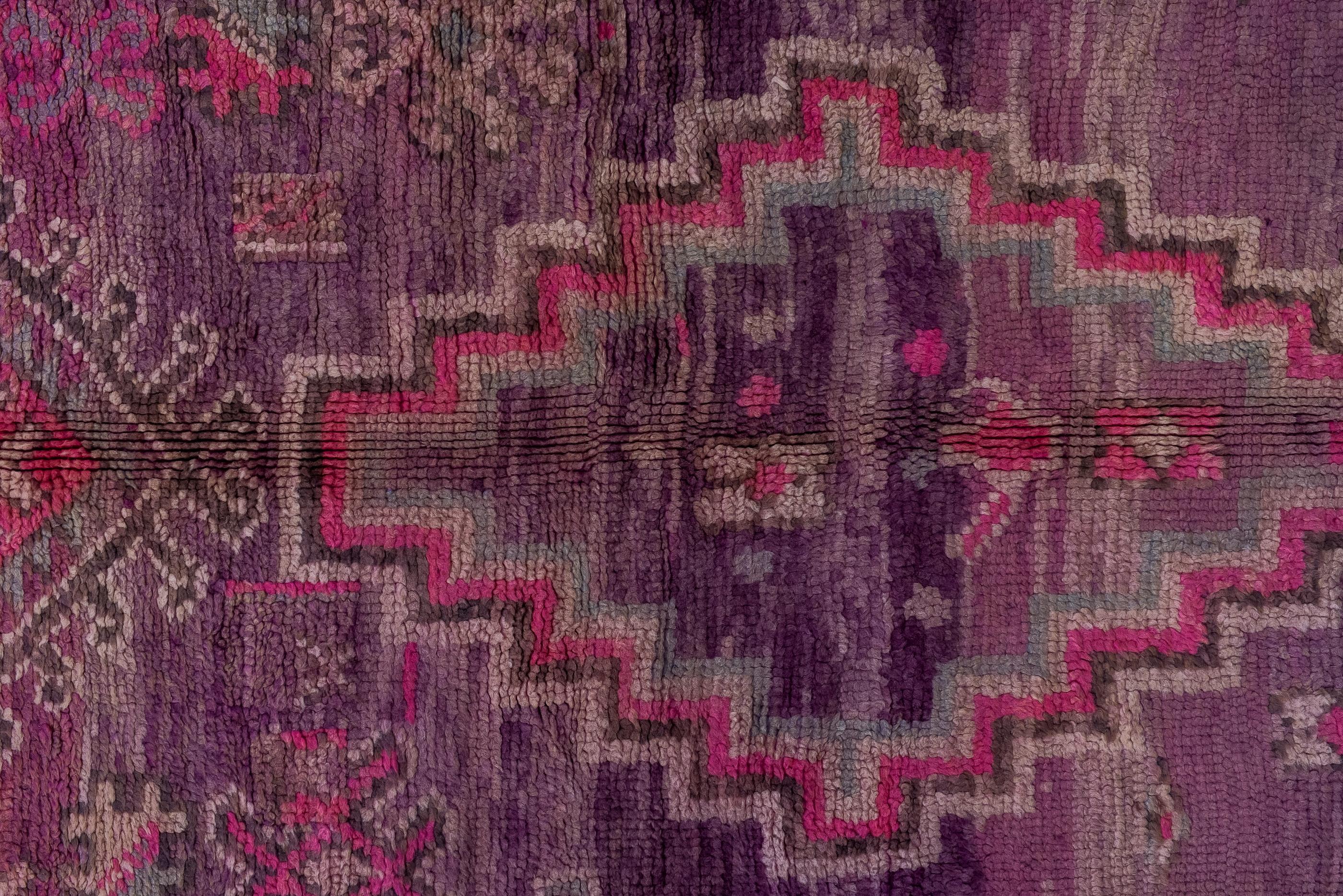 Vintage Moroccan Rug In Pink and Purple In Good Condition For Sale In New York, NY