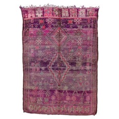 Marokkanischer Vintage-Teppich in Rosa und Lila