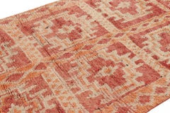Vintage Moroccan Rug in Pink and Rust with Geometric Medallion - Rug & Kilim